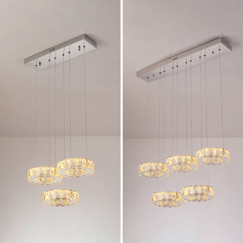 Contemporary Pendant Lights Circle Island Lighting Ideas Crystal for Kitchen Island