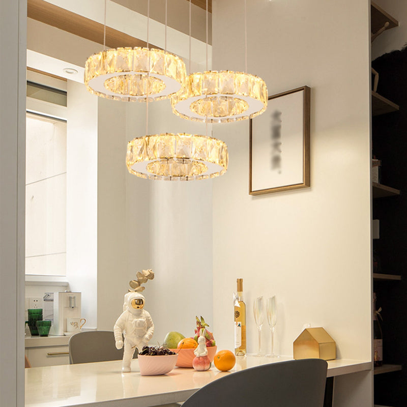 Contemporary Pendant Lights Circle Island Lighting Ideas Crystal for Kitchen Island