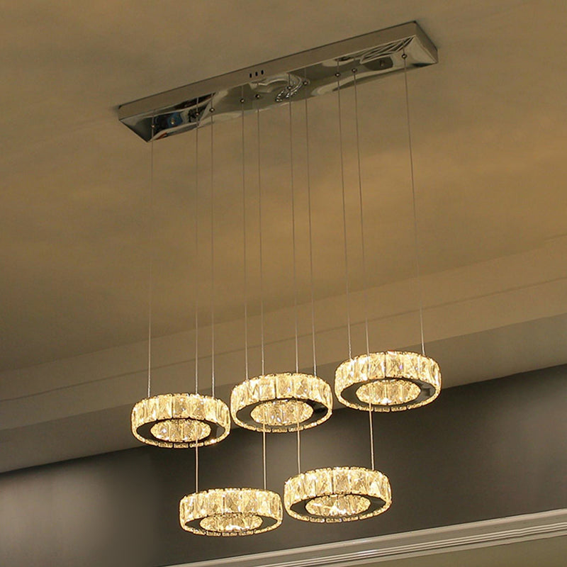 Contemporary Pendant Lights Circle Island Lighting Ideas Crystal for Kitchen Island