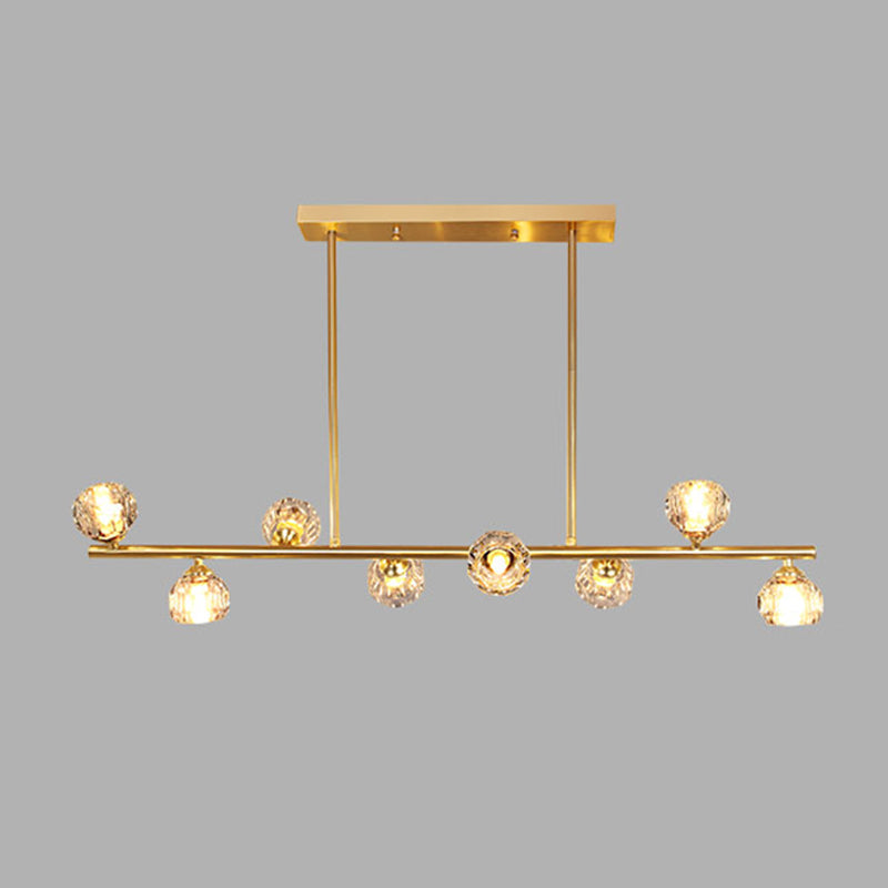 Sphère de l'île contemporaine Lumières de l'île cristalline en or