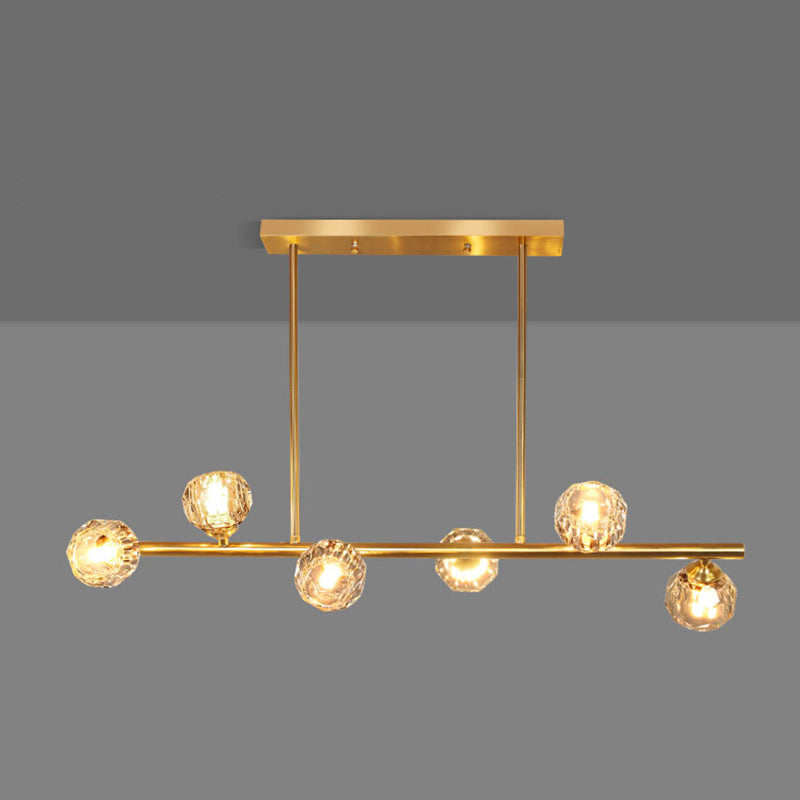 Sphère de l'île contemporaine Lumières de l'île cristalline en or