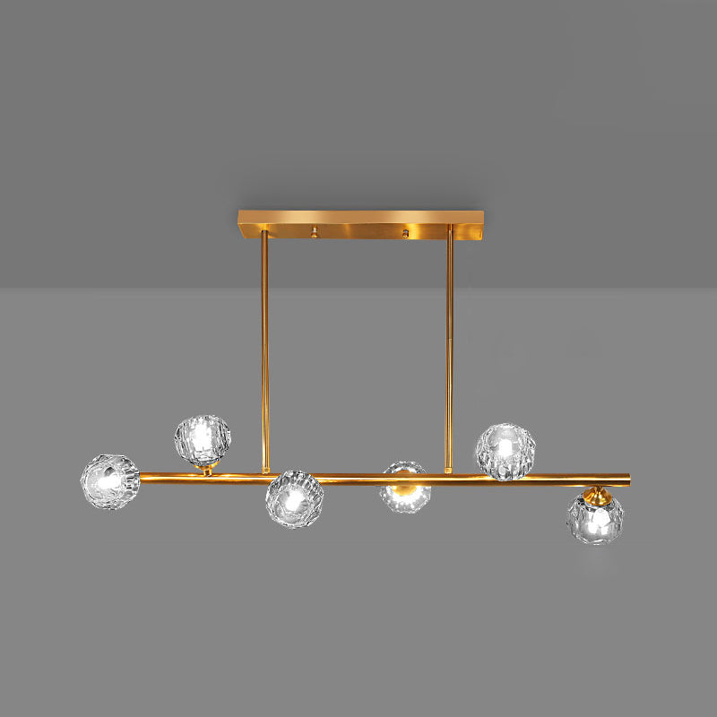 Sphère de l'île contemporaine Lumières de l'île cristalline en or