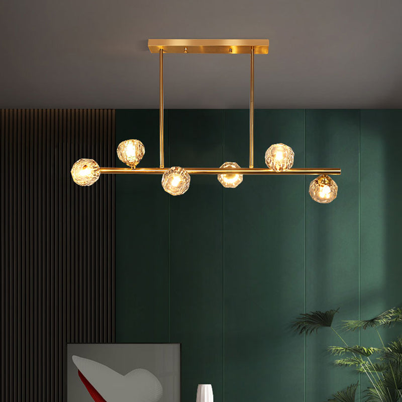 Sphère de l'île contemporaine Lumières de l'île cristalline en or