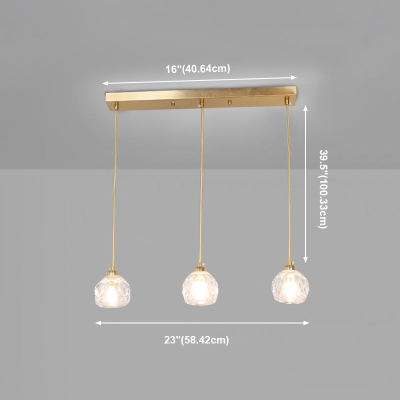 Sphère de l'île contemporaine Lumières de l'île cristalline en or
