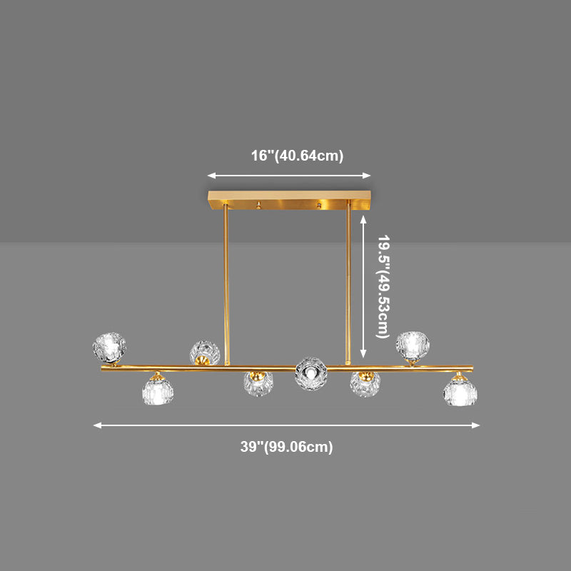 Sphère de l'île contemporaine Lumières de l'île cristalline en or