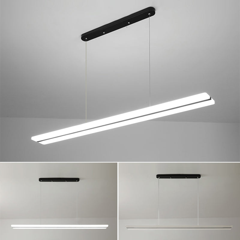 Zeitgenössische Insel Licht Rechteck Metall 1 helle Insellichter in Weiß