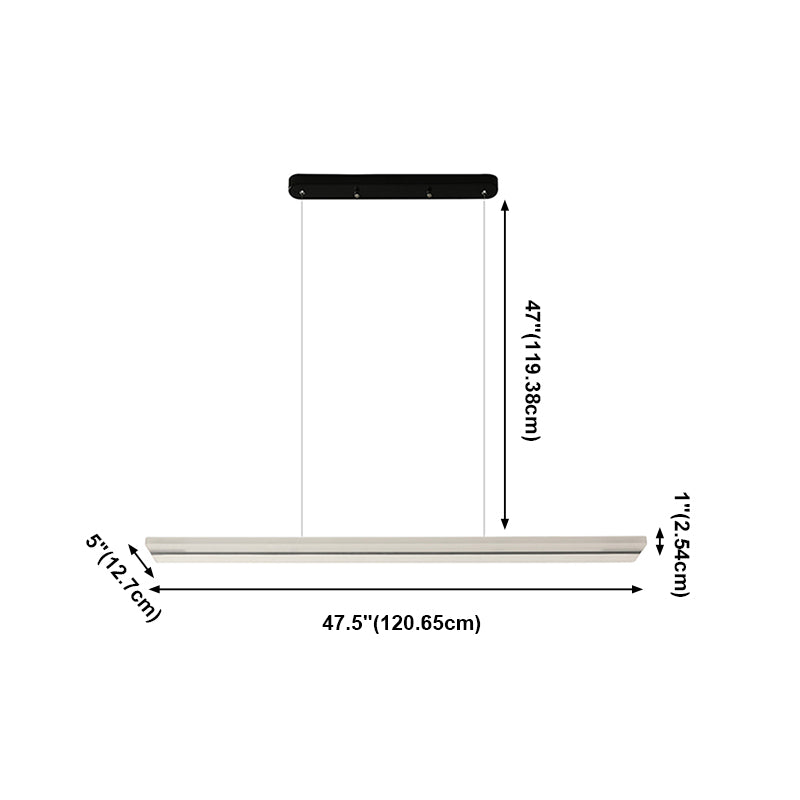 Zeitgenössische Insel Licht Rechteck Metall 1 helle Insellichter in Weiß