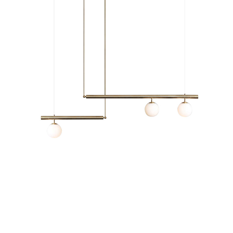 Luz de la isla de isla contemporánea Luz de techo de la isla de vidrio en oro para cocina