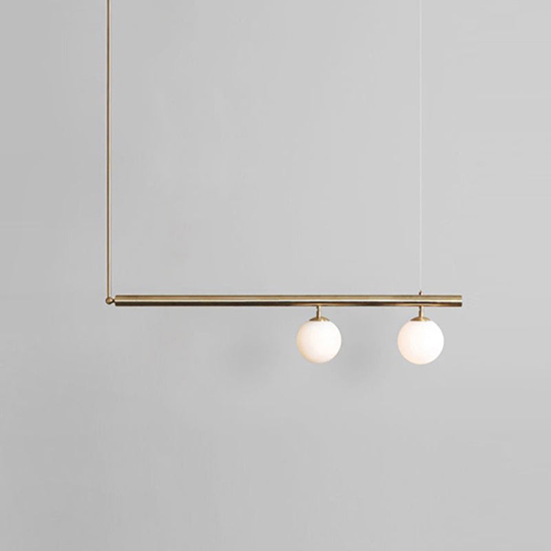 Luz de la isla de isla contemporánea Luz de techo de la isla de vidrio en oro para cocina