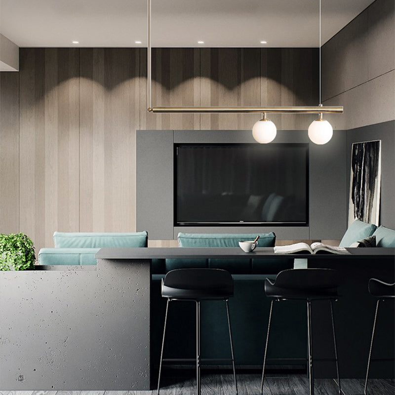 Luz de la isla de isla contemporánea Luz de techo de la isla de vidrio en oro para cocina