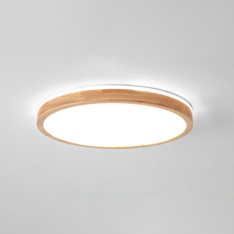 Plafonnier LED de forme ronde, montage encastré en bois de Style Simple et moderne pour le salon