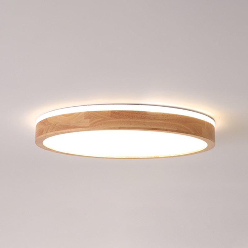 Plafonnier LED de forme ronde, montage encastré en bois de Style Simple et moderne pour le salon