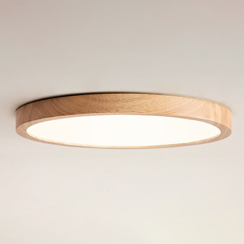 Plafonnier LED de forme ronde, montage encastré en bois de Style Simple et moderne pour le salon