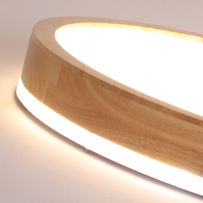Plafonnier LED de forme ronde, montage encastré en bois de Style Simple et moderne pour le salon