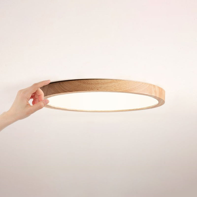 Plafonnier LED de forme ronde, montage encastré en bois de Style Simple et moderne pour le salon