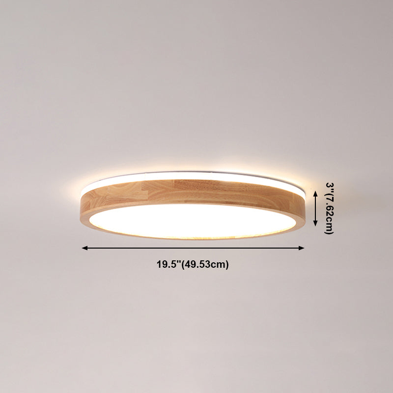 Plafonnier LED de forme ronde, montage encastré en bois de Style Simple et moderne pour le salon