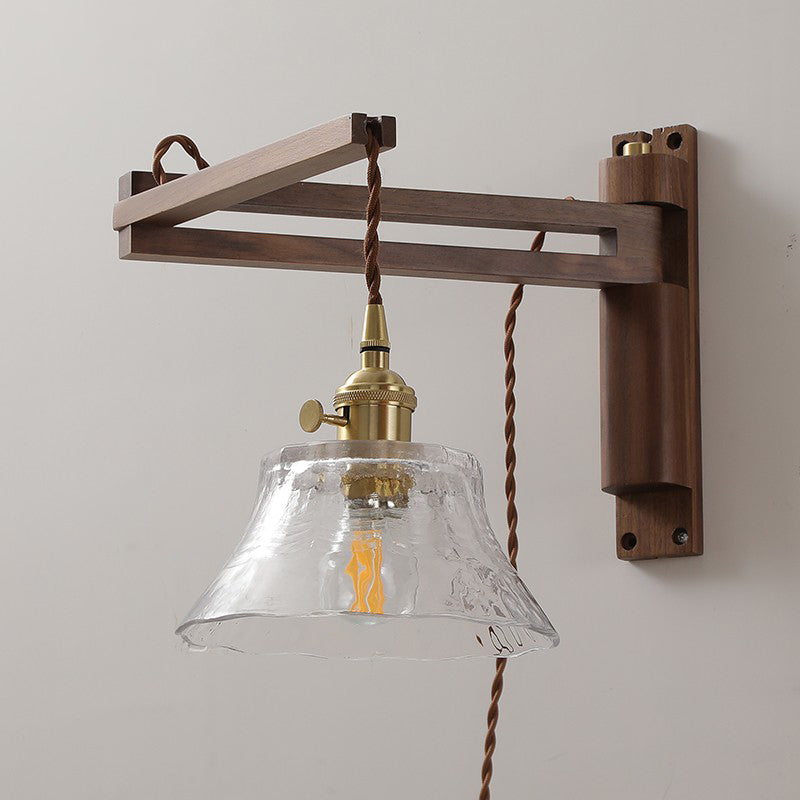 Moderner Stil ausgestatteter Wandmontaglampe Holz 1 Leichte Wandbeleuchtung für Schlafzimmer Wohnzimmer