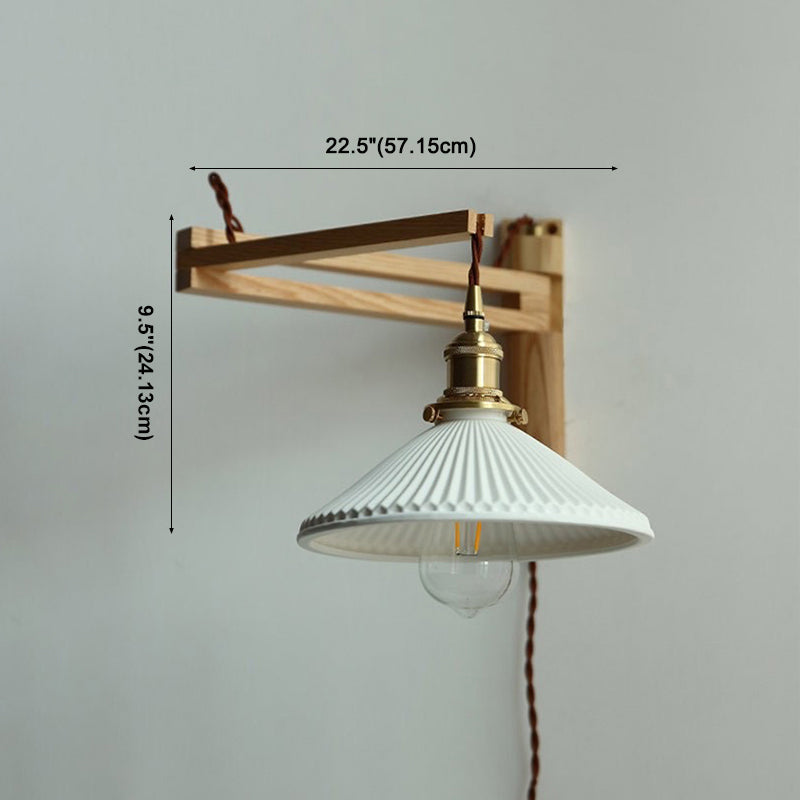 Moderner Stil ausgestatteter Wandmontaglampe Holz 1 Leichte Wandbeleuchtung für Schlafzimmer Wohnzimmer