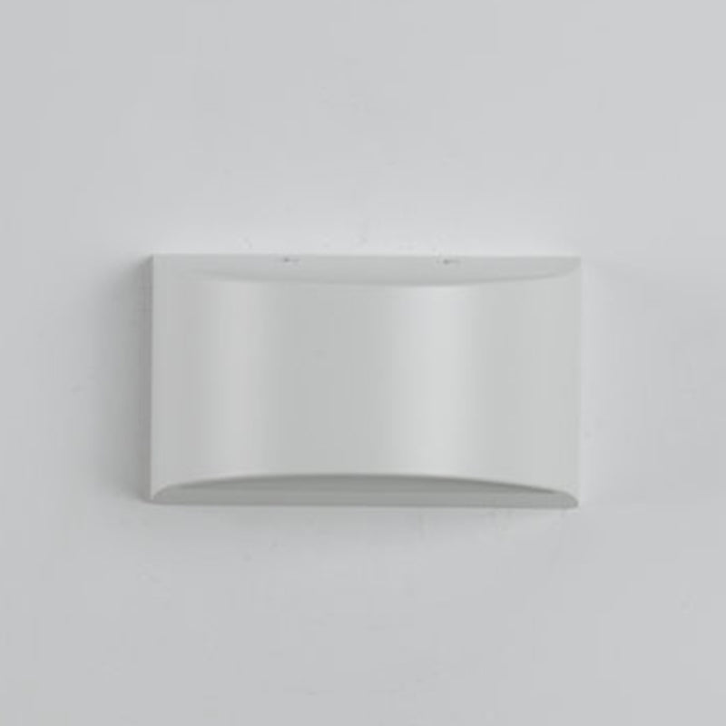 Halbzylinderform Wandbeleuchtung moderner Stil 2 Lichter Metallwand in Weiß montiert