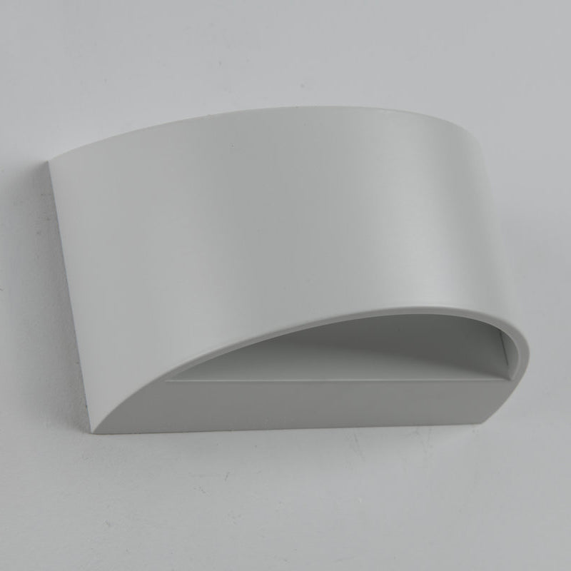 Halbzylinderform Wandbeleuchtung moderner Stil 2 Lichter Metallwand in Weiß montiert