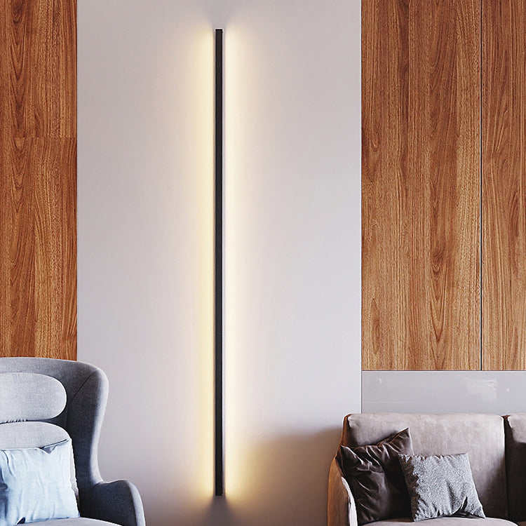 Lineare Form Metallwandbeleuchtung moderner Stil 1-Licht-Wandleuchte in Schwarz