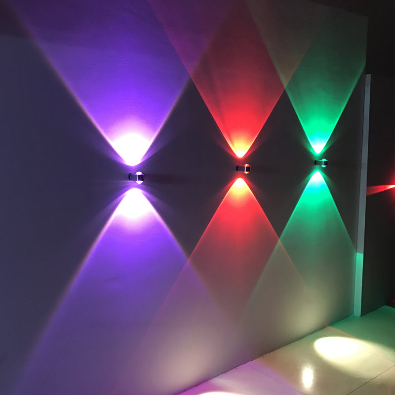 Metall Geometrische Wandleuchten Moderne Stil 2 Leuchten Wandmontierte Lampen in Silber