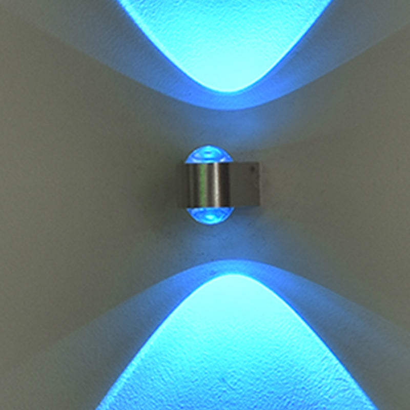 Metall Geometrische Wandleuchten Moderne Stil 2 Leuchten Wandmontierte Lampen in Silber