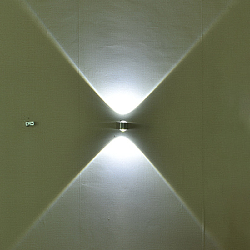 Metall Geometrische Wandleuchten Moderne Stil 2 Leuchten Wandmontierte Lampen in Silber
