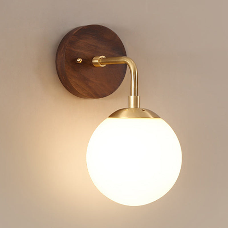 Holzkugel Wandleuchte moderne Stil 1 Licht Wandbeleuchtung Armaturen
