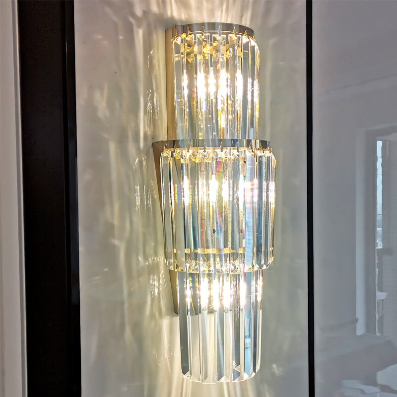Kristallgeschichtetes Wandleuchten moderner Stil mit mehreren Lichtern Wand montierte Lampen