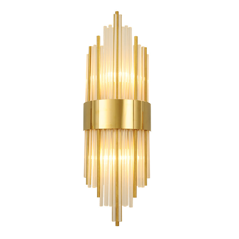 Kristallzylindrische Wandleuchte moderne Stil 2 Leuchten Wandmontierte Lampen