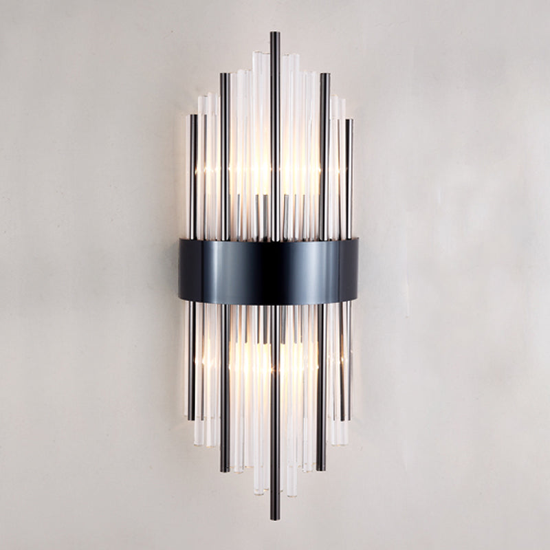 Kristallzylindrische Wandleuchte moderne Stil 2 Leuchten Wandmontierte Lampen