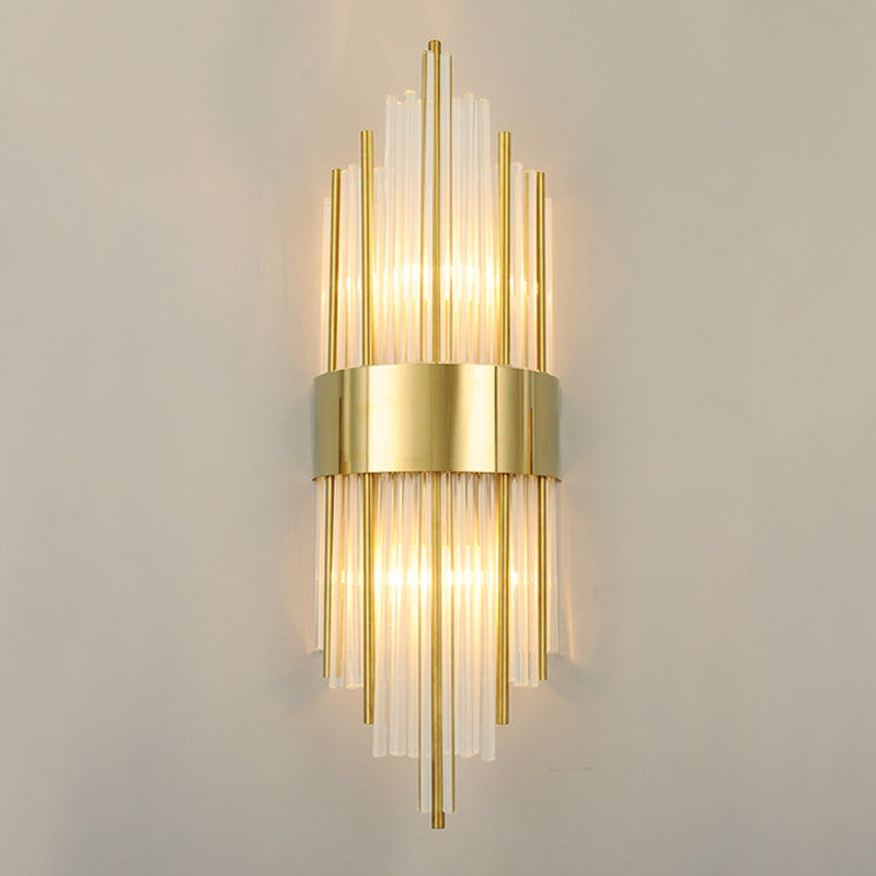 Kristallzylindrische Wandleuchte moderne Stil 2 Leuchten Wandmontierte Lampen