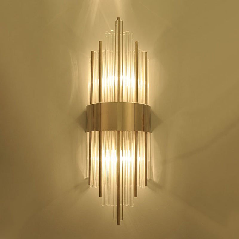 Kristallzylindrische Wandleuchte moderne Stil 2 Leuchten Wandmontierte Lampen