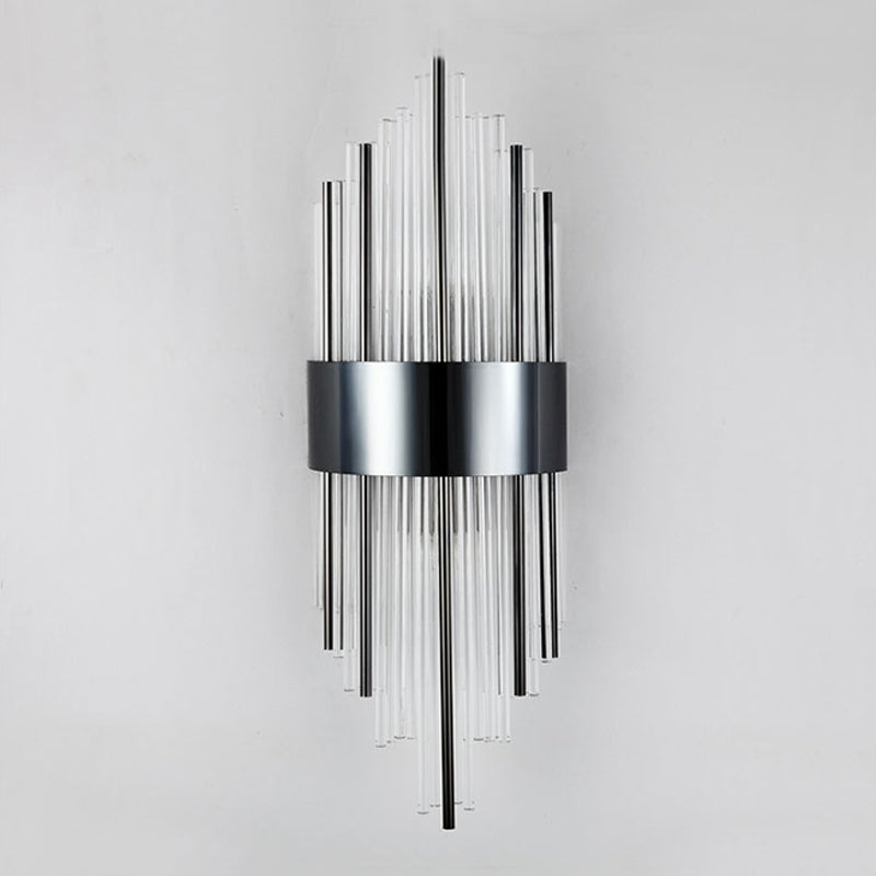 Kristallzylindrische Wandleuchte moderne Stil 2 Leuchten Wandmontierte Lampen