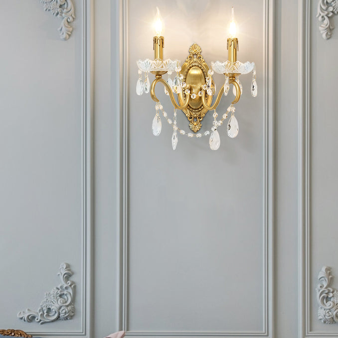 Kristall Kerze Wandleuchte Moderne Stil Multi -Lichter Wandmontagelampen