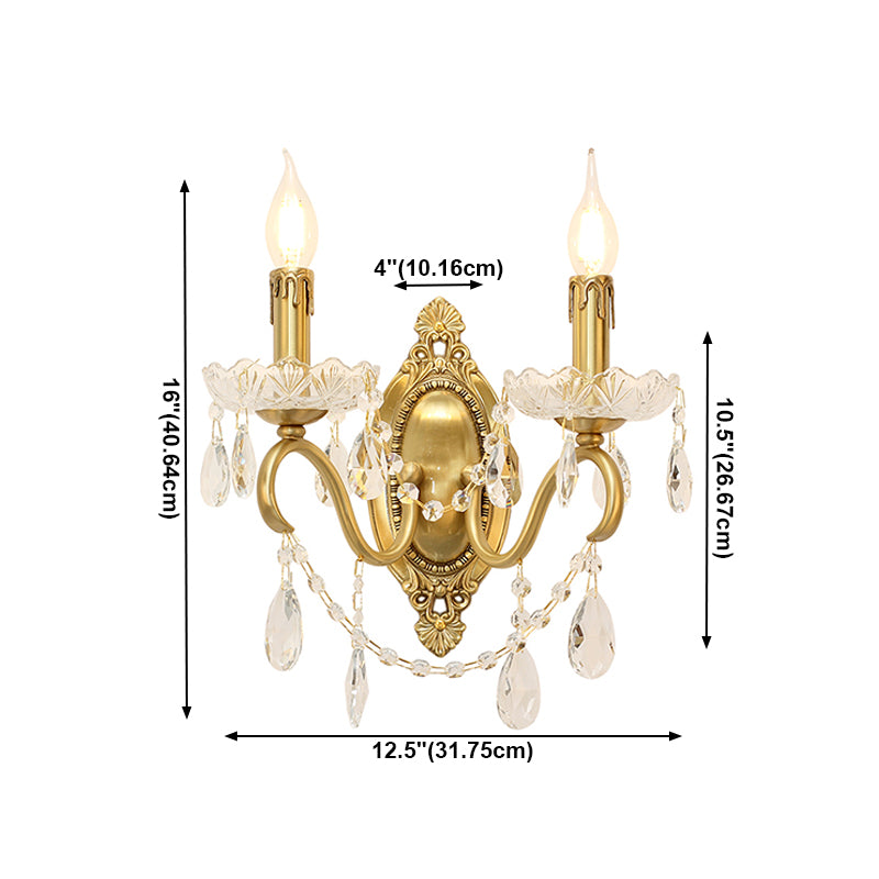 Kristall Kerze Wandleuchte Moderne Stil Multi -Lichter Wandmontagelampen