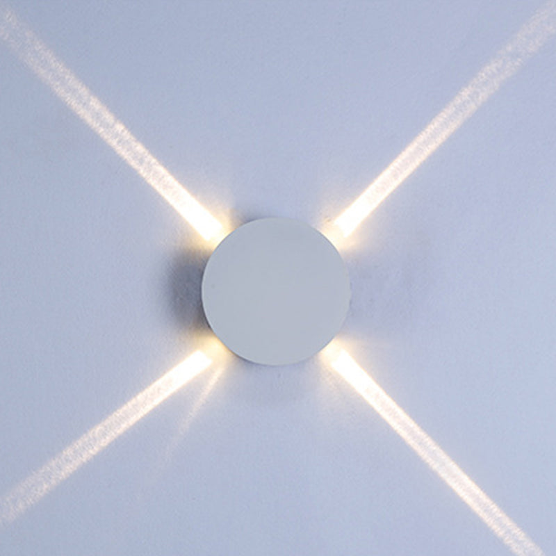 Geometrische Form Metallwandbeleuchtung moderner Stil 4 Leuchten Wandmontage Beleuchtung in Silber