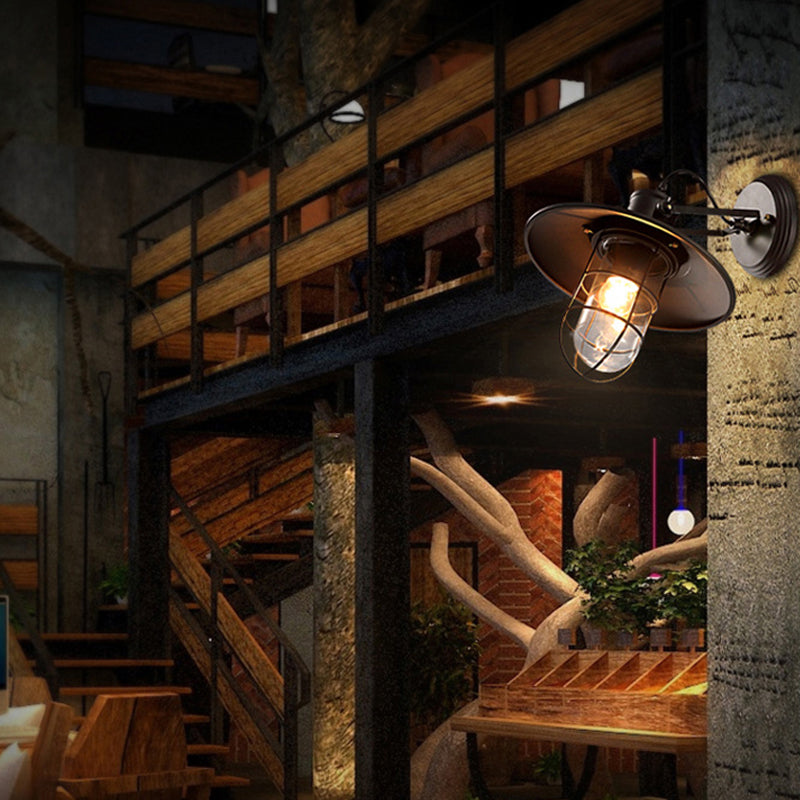 Éclairage mural de forme géométrique Style industriel Single Light Wall monté en noir