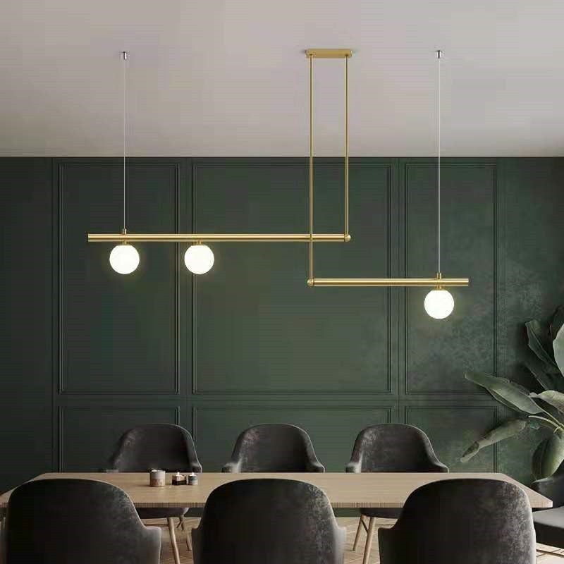 Sphere Island Lights Modernismus Glas Anhänger Licht in Gold für Esszimmer