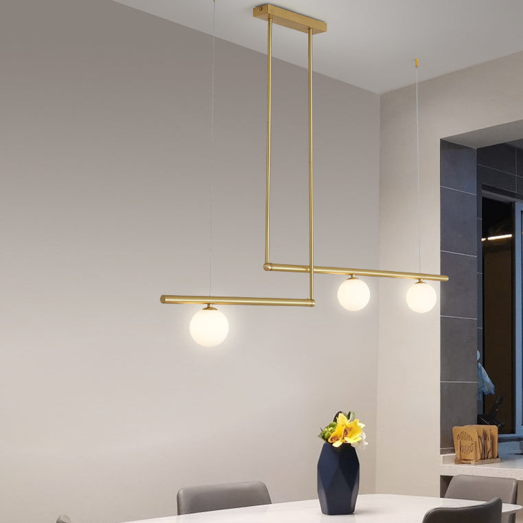 Sphere Island Lights Modernismus Glas Anhänger Licht in Gold für Esszimmer