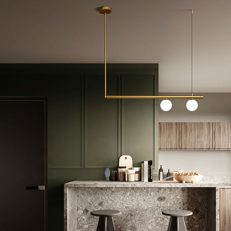 Sphere Island Lights Modernismus Glas Anhänger Licht in Gold für Esszimmer