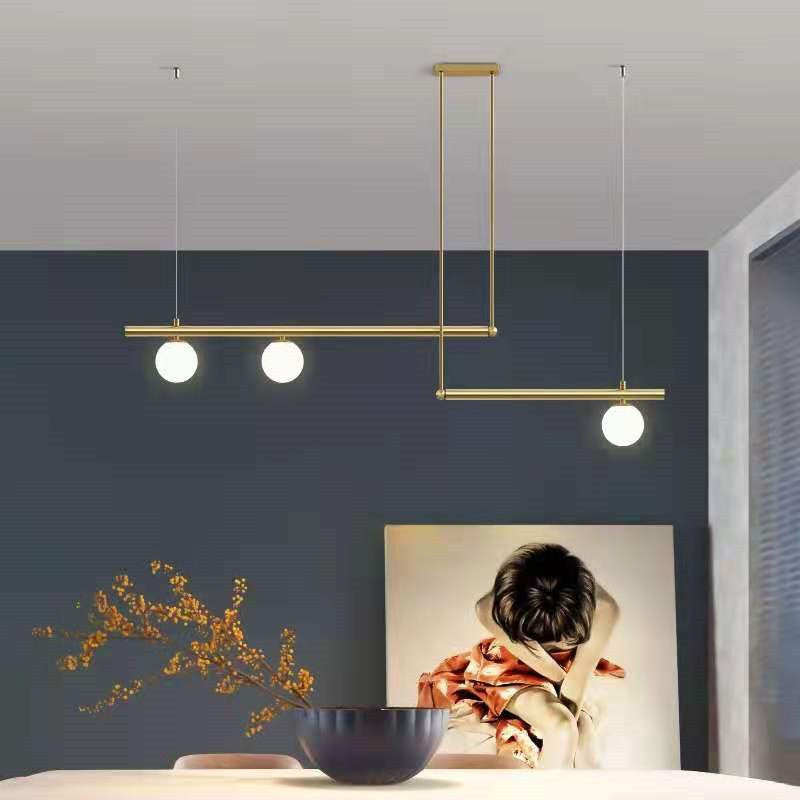 Sphere Island Lights Modernismus Glas Anhänger Licht in Gold für Esszimmer