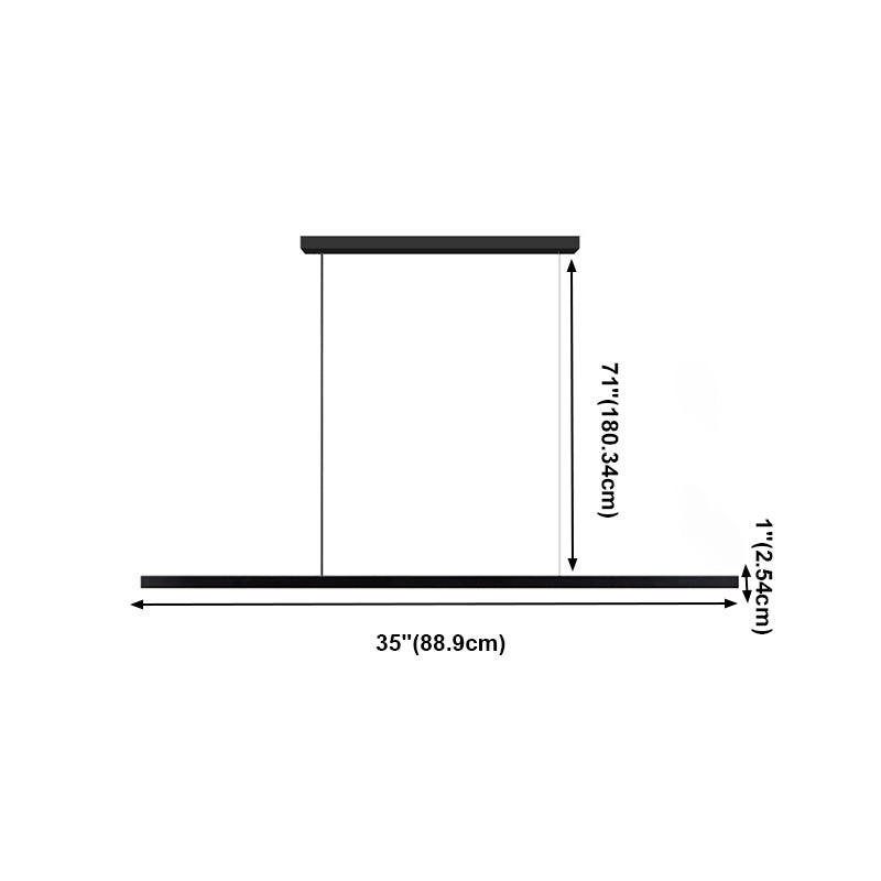 Zeitgenössische Küche Anhänger Leichtes lineares Metall 1 Light Island Lighting Idee