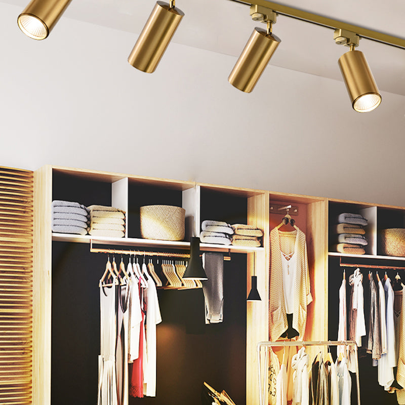 Plafonnier LED sur Rail de forme cylindrique, montage encastré en aluminium, Style Simple et moderne, pour magasin de vêtements