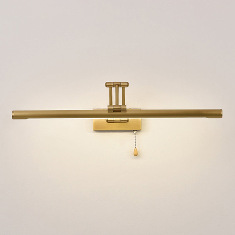 Modern Style Linear Shade Wall Sconce Metal 1-Light Mirror Wall Mounted Lighting