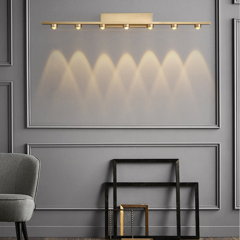 Stile moderno in stile lineare a parete lineare sconce metallo multi luci illuminazione montata a parete in ottone