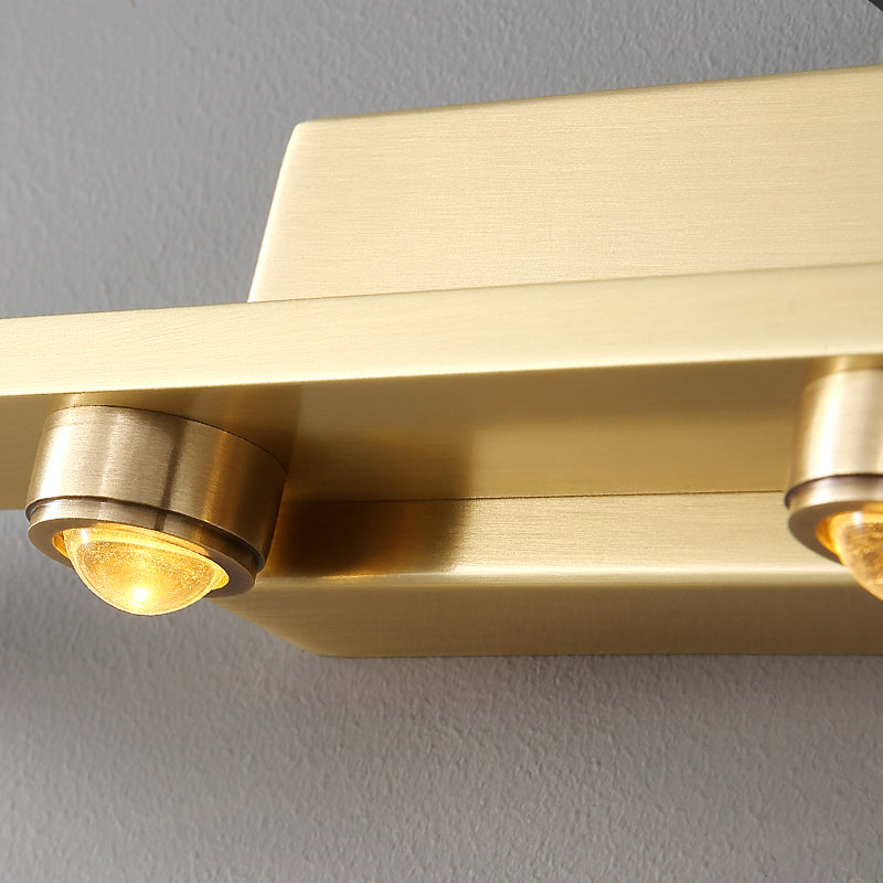 Modern Style Linear Shade Wall Sconce Metal Multi Lights Wall Mounted Lighting in Brass