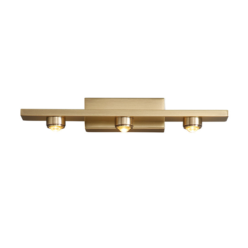 Modern Style Linear Shade Wall Sconce Metal Multi Lights Wall Mounted Lighting in Brass