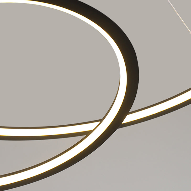 Modern Simplicity LED Chandelier Wrought Iron Linear Pendant Light with Acrylic Shade